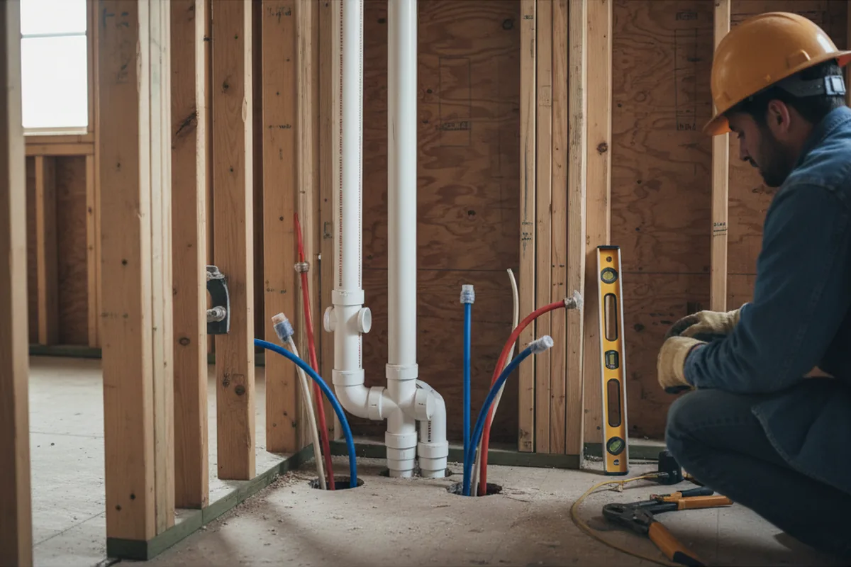 Drain and supply rough-in during Toilet Repair and Installation in Melba